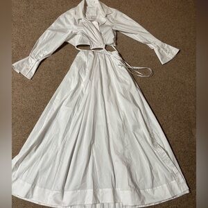 Johnathan Simkhai White Long Sleeve Cutout Maxi Dress - Timeless White